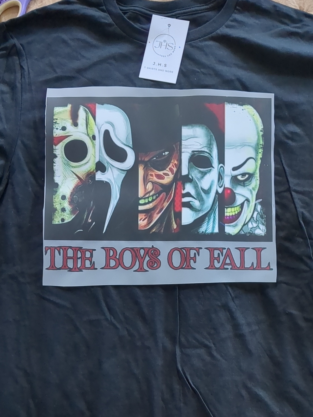 Spooky Halloween Graphic Tee "The Boys of Fall" Size M